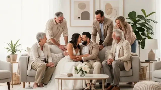Hochzeit eheschließung mitteilen an Familie und Freunde nach der Trauung