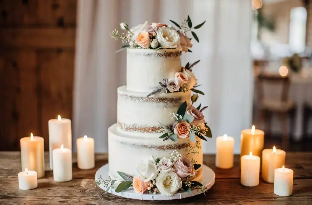 Hochzeitstorte Trends 2026: elegante Semi Naked Cakes und minimalistische Designs