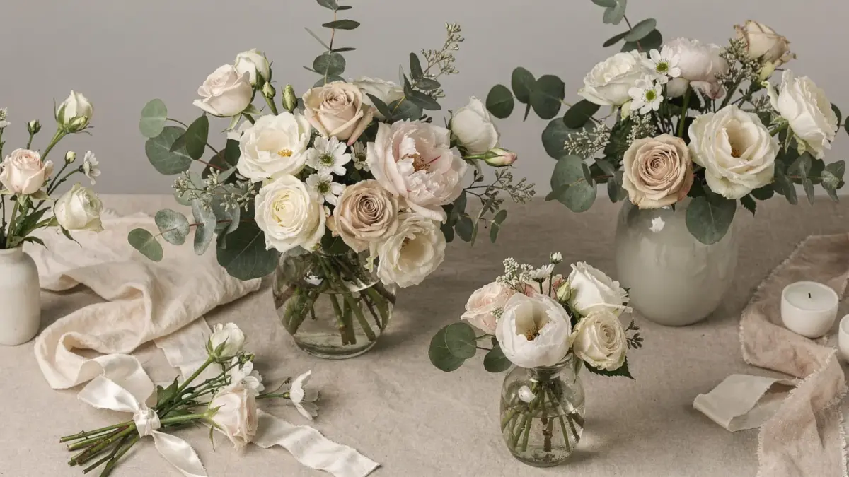 Hochzeitsblumen in einer stilvollen Arrangement-Auswahl für verschiedene Hochzeitsstile