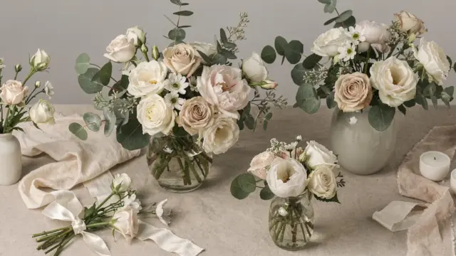 Hochzeitsblumen in einer stilvollen Arrangement-Auswahl für verschiedene Hochzeitsstile