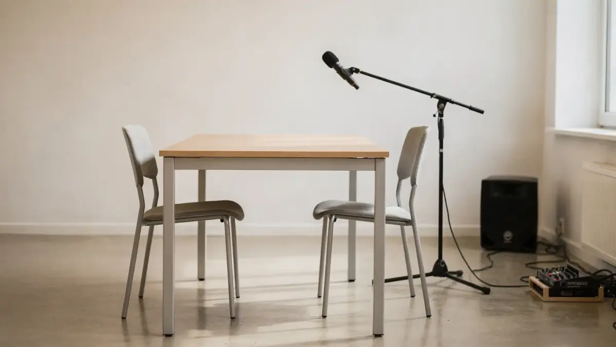 Standesamt mit Mikrofon und Musikanlage für Musik und Rede bei der Trauung