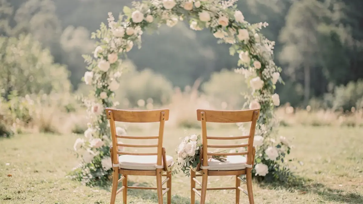 Elopement-Hochzeit mit kleiner Hochzeitskulisse im Freien