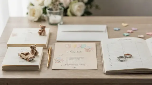 Brautpaar plant die Gästeliste zur Hochzeit mit Hinweisen zu Kindern einladen