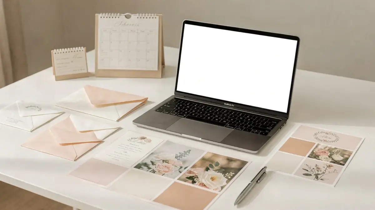 Kalender, Einladungskarten und Planungsmaterial zum Thema Hochzeit-Gäste-Vorlauf