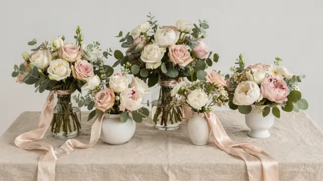 Hochzeitsblumen in einer stilvollen Arrangement-Auswahl für verschiedene Hochzeitsstile