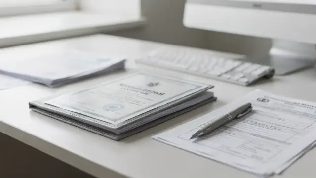 Heiratsurkunde verloren: Ordner mit Formularen im Standesamt-Umfeld auf einem Schreibtisch